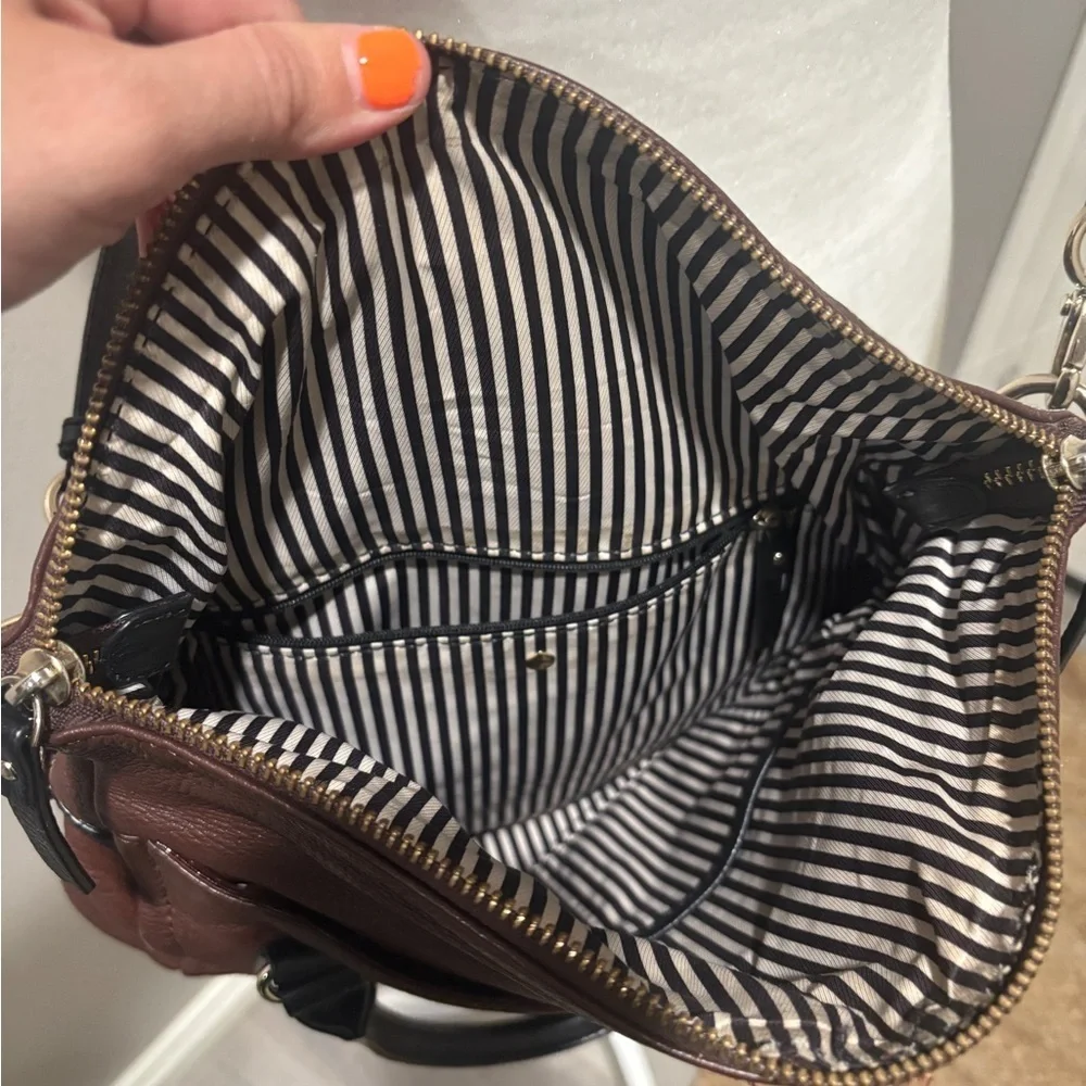 Kate Spade Chocolate Brown Satchel with Black Handles